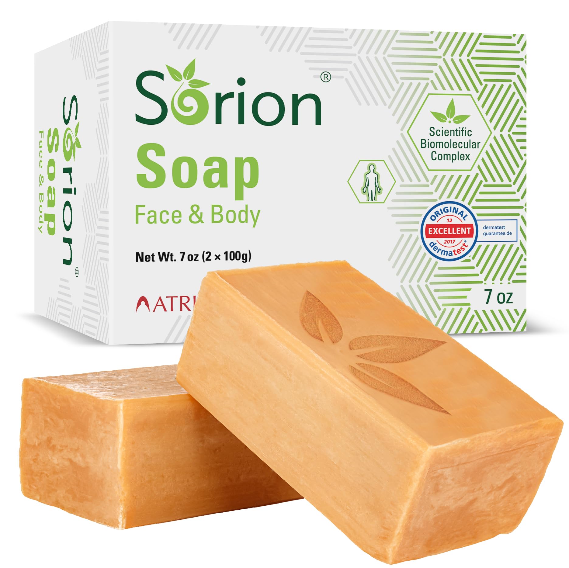 Sorion Soap for Face and Body - Bar Soap to Smooth and Comfort Dry, Itchy, Flaky Skin with Coconut Oil, Turmeric, Pala Indigo Essential Oils Soap Bar