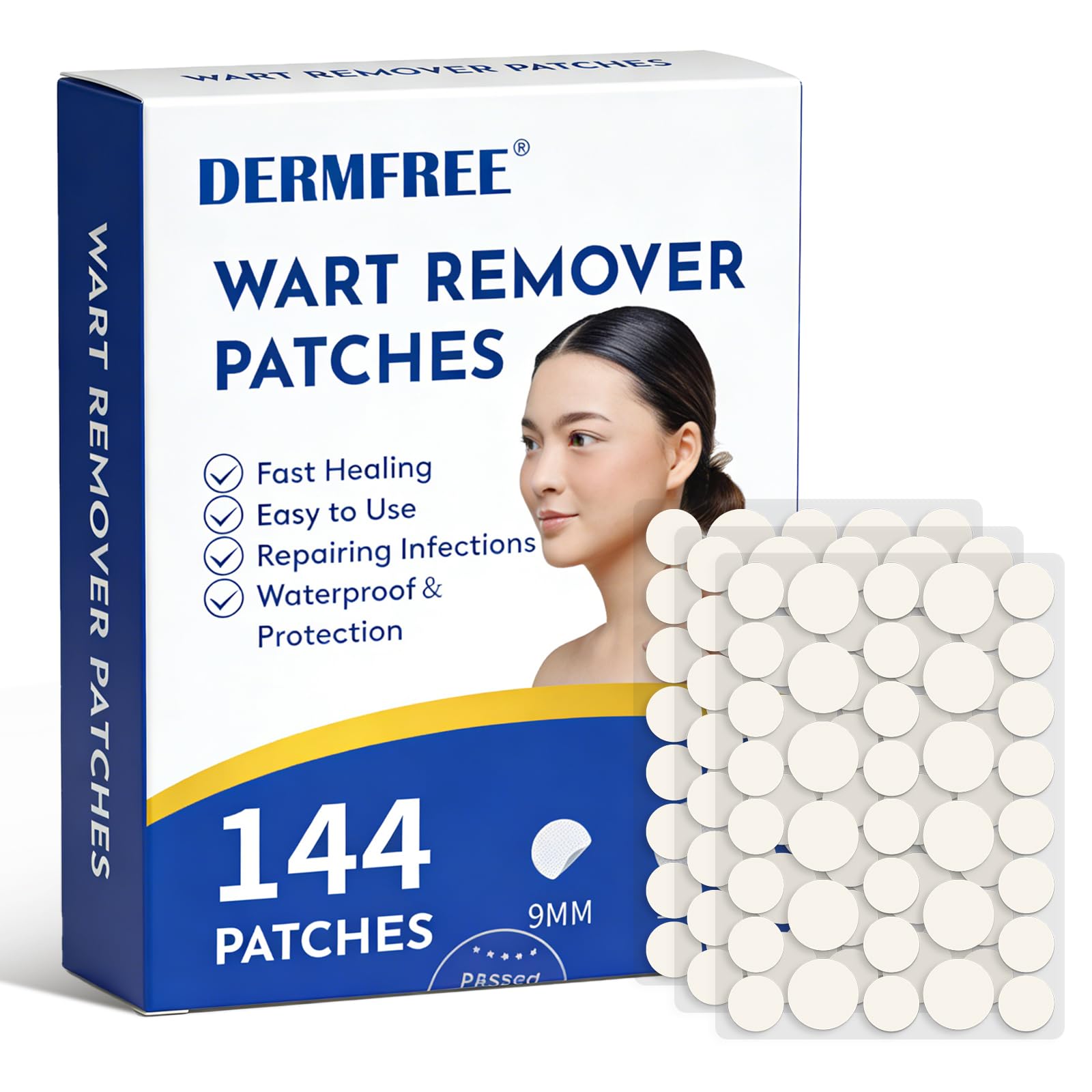 Maximum Strength Wart Remover Patches, Hydrocolloid Invisible Sticker for Neck, Feet, Hands Skin