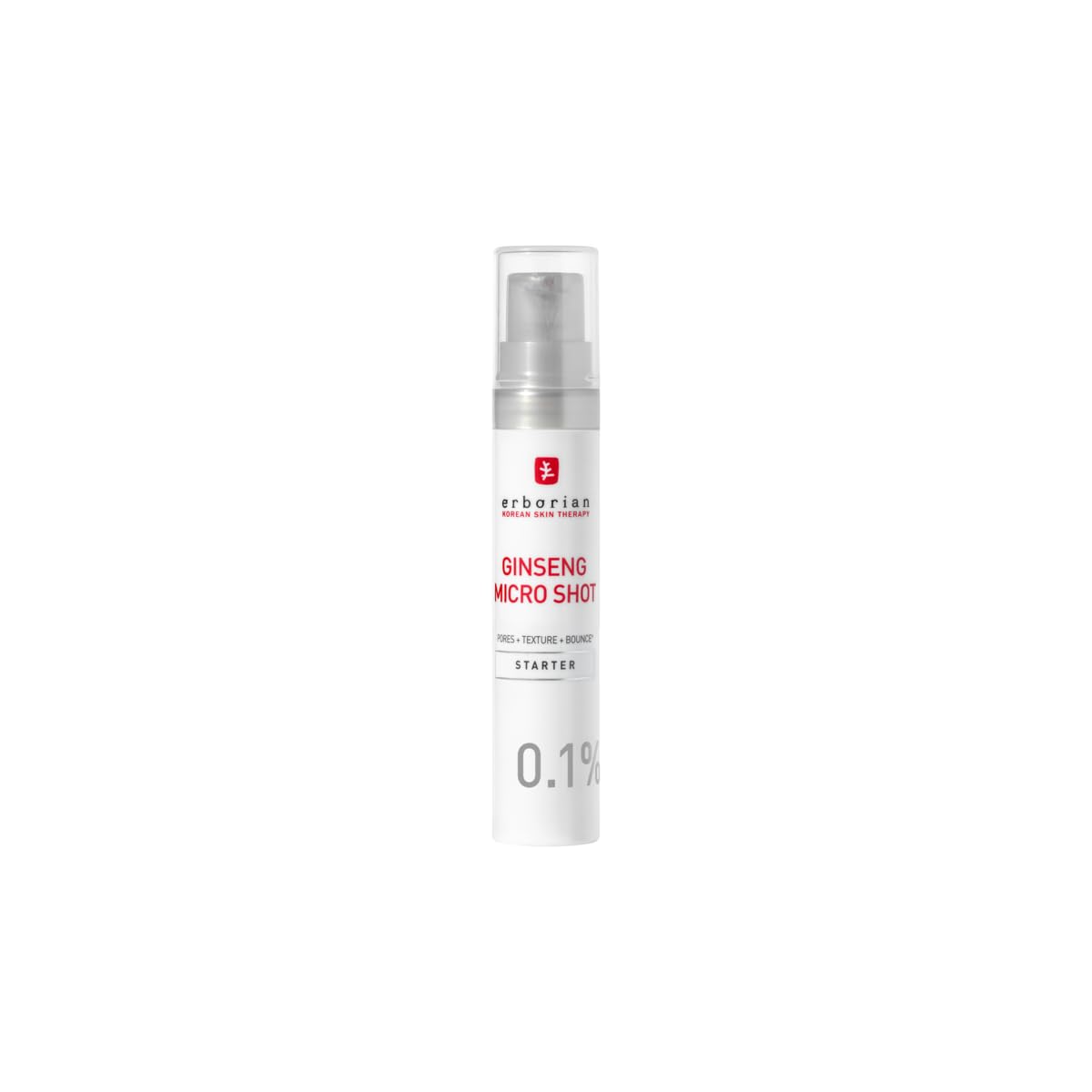 Erborian - Ginseng Micro Shot - Starter 0.1% - Inspired by Micro-Needling - Retexturizing Face Serum with Korean Ginseng and Collagen - Concentrated in spicules - Travel Size - Korean Skincare : Beaut