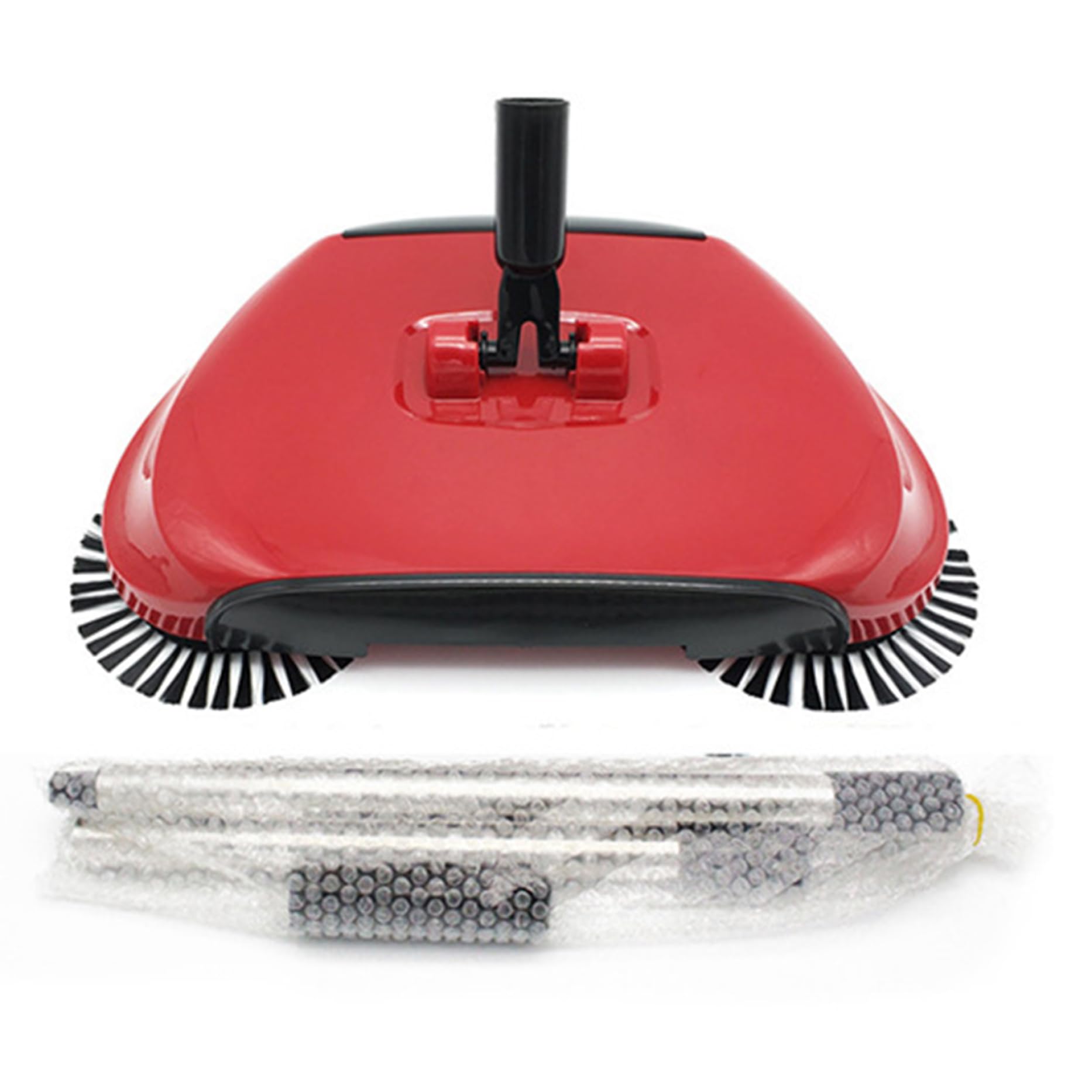 Carpet Sweeper 360° Rotation Manual Floor Sweeper with PET Broom Brush Robust Lightweight Hand for Home Office Low Carpets Rugs Undercoat Carpets, Red