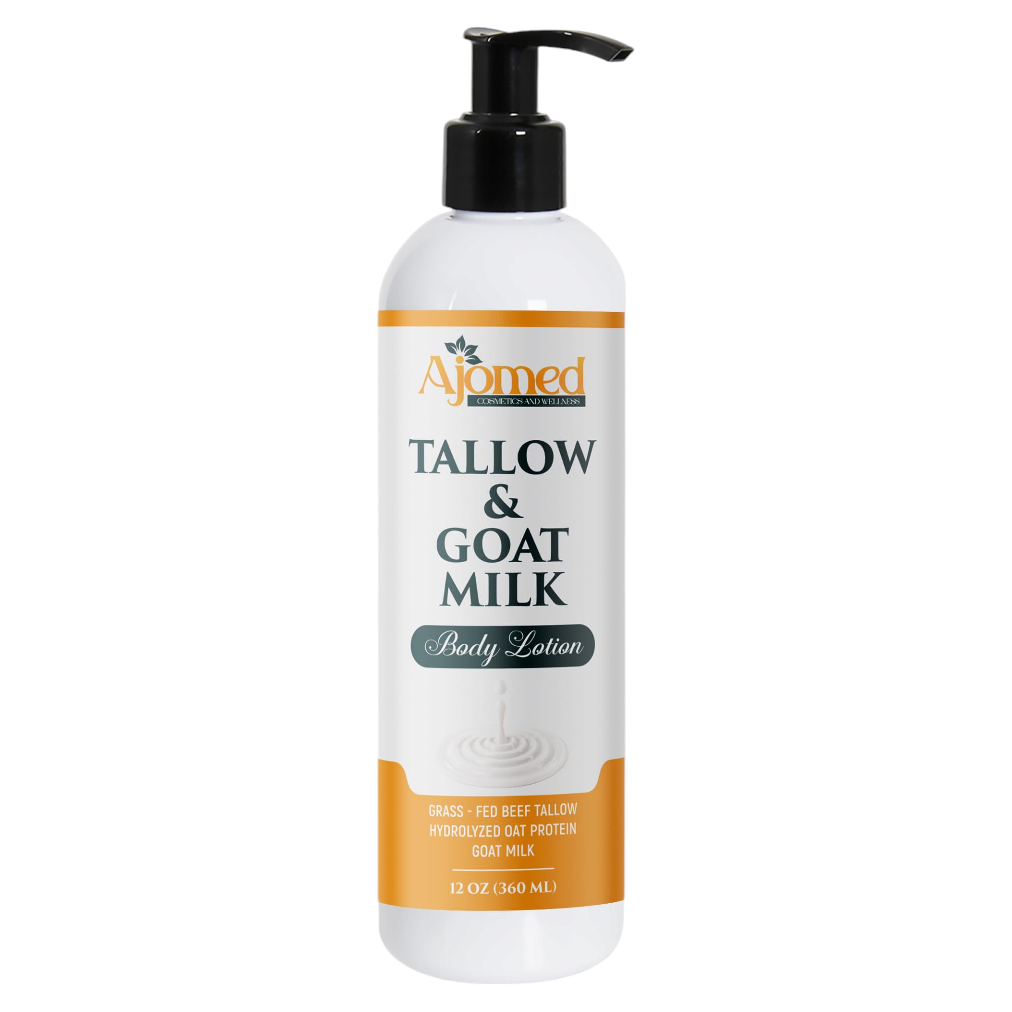 Tallow & Goat Milk Body Lotion for Sensitive Skin, Organic moisturizing Lotion - Soothes Dry skin, Goat Milk face and body Moisturizer - Handmade Tallow for skin cream (12 OZ, Unscented)