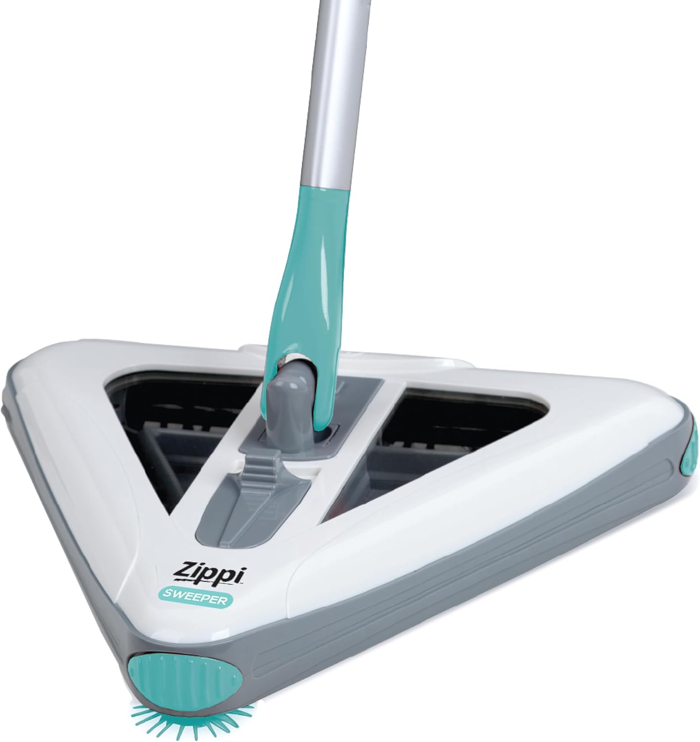 Zippi Sweeper Standard - 2025 New and Improved Lightweight Sweeper, Perfect for Short Carpet Hardwood and Tile, Triangular Design Allows for Sweeping in Corners, 30 Minutes Cleaning Time