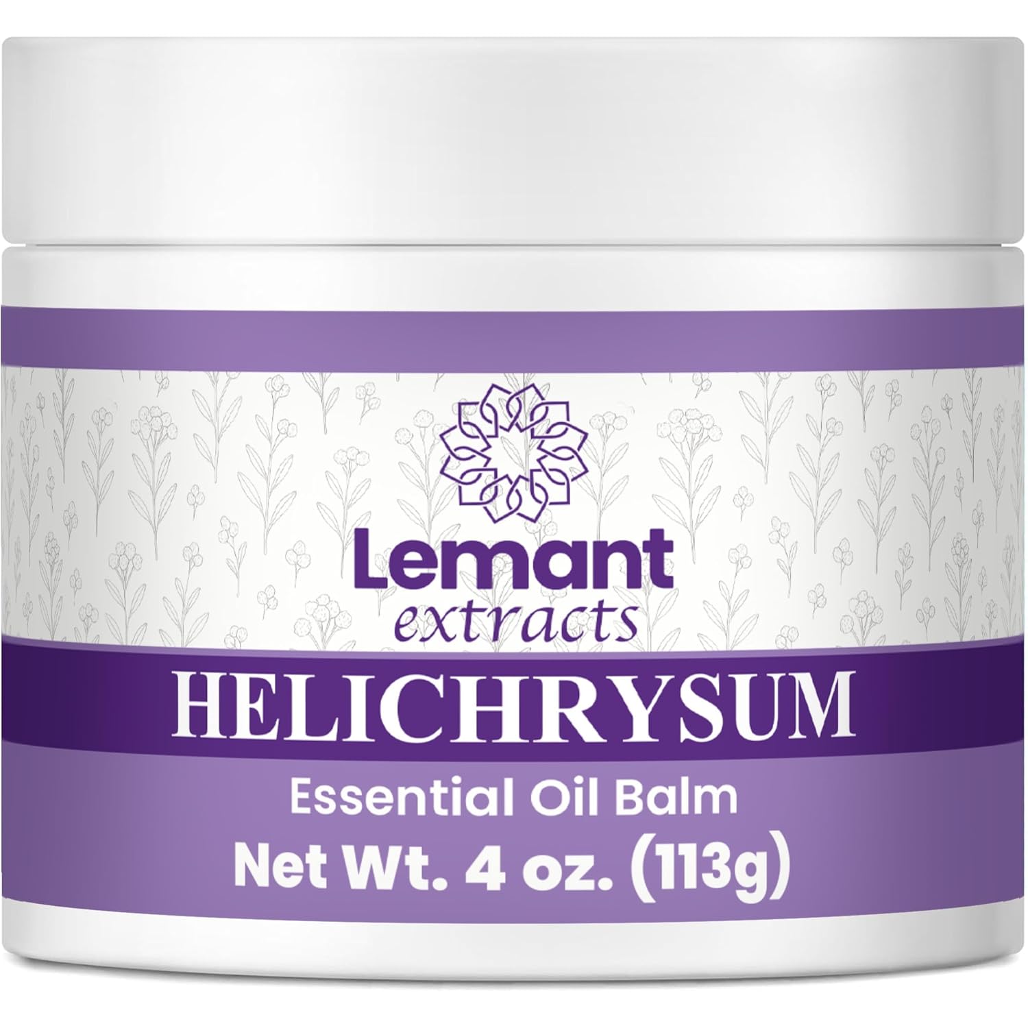 Lemant Extracts Helichrysum Balm (4 oz) – Triple Strength Helichrysum Essential Oil Salve to Reduce Bruising, Calm Redness & Support Skin Vitality (Includes One 4 oz Jar)
